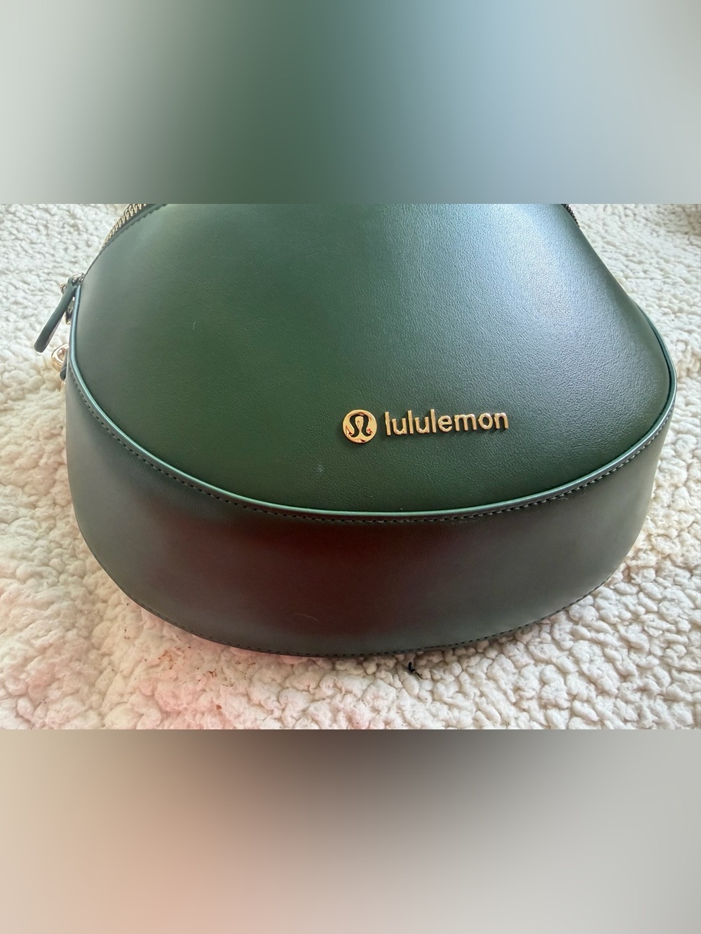 lululemon athletica cactus leather crossbody saddle bag *super rare!!*